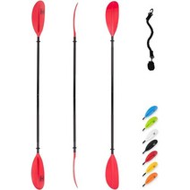 OCEANBROAD 카약 패들 218cm86in - 230cm90.5in 241cm95in 합금 샤프트 보트 노패들 가죽끈 포함 1개, 빨간색, 90.5'- 2개의 패들