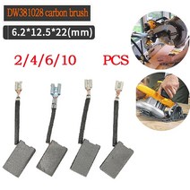 슬라이딩 각도 절단기 2/4/6/10PCS 6.2x12.5x22mm DW381028 Mitre 톱 카본 브러쉬 381028-08 381028-02 DW717XPS DW718XP, 03 6 pcs