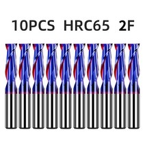 Tooleye HRC65 카바이드 엔드 밀 생크 2 플루트 밀링 커터 절삭 공구 CNC 머시닝 코팅 스테인레스 스틸용 플랫 엔드밀, 39.d8xD8x60L - 10pcs HRC65 2F