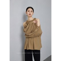 프릴 오프숄더 블라우스 여행 베이직 어깨끈 슬리브 밴딩 실크 멀티룩 언발란스 러플 여신미