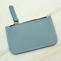 가죽공예 지퍼형 원 포켓 카드지갑 가로형 DIY 키트, 안티스크래치-레드
