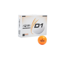 혼마 D1 디스턴스비거리용 골프공 정품 2피스, 오렌지, 12개