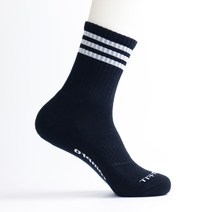 컴프로 남자 남성 V-TREK 기능성 스포츠 장목 쿠션 링글 기능성 양말, 검정-흰색