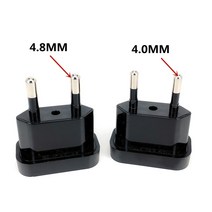 스마트 플러그 스마트콘센트 스위치 멀티탭 4.0mm 4.8mm 핀 안전 난연 소재 전원 플러그 변환기 여행 어댑터 us to eu europe high power, 4.0mm 핀, 검은 색