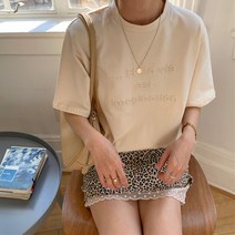 어나더드림 여성용 입체 레터링 반팔 티셔츠