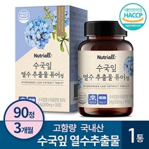 수국잎 열수 추출물 90정 3개월분 국내산 고함량 43200mg, 1개