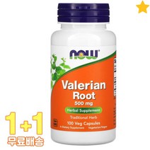 나우푸드 발레리안 뿌리 500mg 베지 100정 2통, 1개, 기본