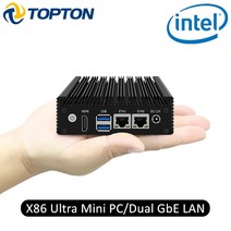 Topton-산업용 팬리스 컴퓨터 6W 울트라 X86 미니 PC 펜티엄 N3700 N3160 쿼드 코어 포켓 GPIO 듀얼 기가, 01 Celeron N3050_01 미국, 04 4GB RAM 64GB SSD