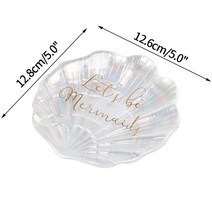 반달트레이 자개쟁반 투명 가죽 플로팅 트레이 보석 보관 쉘 플레이트 보관 퓨어 화이트 세라믹 보관 접시 링 귀걸이 플레이트 홈 장식, 로고가 있는 s2