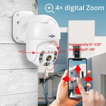 Hiseeu 2MP HD IP 카메라 와이파이 무선 야외 POE 다채로운 야간 투시경 1080P PTZ IP 카메라 오디오 네트워크 CCTV 감시, 128G SD 카드, 3.6mm