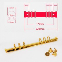 금속 바인딩 클립 실버 바인더 루스 리프 파일 폴더 후프 DIY 앨범 스크랩북 서클 링, [03] A5 6Rings Golden