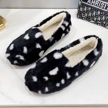 2022 Doudou 신발 여성 가을 겨울 플러스 벨벳 따뜻한 두꺼운 밑창 면화 모피 모든 경기 캐주얼 슬립 온 어 버전