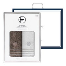 송월타월 송월호텔컬렉션 필라라인40 2매 풀세트(케이스+쇼핑백), 아이보리2매