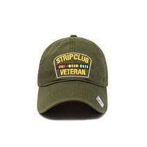 ChoKoLids 스트립 클럽 베테랑 아빠 모자 프리 커브 바이저 면 볼 캡 야구 PC101, Army Green, Army Green