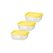 이케아 PRUTA 프루타 식품보관용기 옐로 0.6L 3개입, 상세페이지 참조