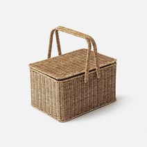 [JAJU/자주] 데일리 보냉 피크닉 바구니_36x26x20cm, 브라운, 1개