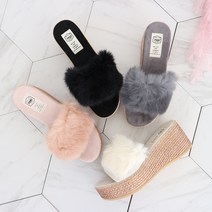 프리센스 9818S 여성 키높이 털 실내화 슬리퍼