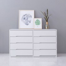 단하나 1200 와이드 2칸4단 서랍장 침실서랍장, 색상:아카시아