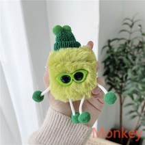 에어팟 호환 니트케이스 3D 만화 귀여운 플러시 Tpu 소프트 따뜻한 실리콘 블루투스 무선 이어폰 케이스 애플 3 Pro 2 1 커버, 에어팟 프로 2용, 녹색