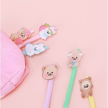 곰 토끼 캐릭터 아크릴 볼펜 0.5mm 중성펜, 에어팟곰
