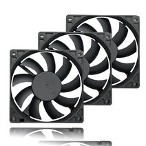 80mm 슬림 저소음 컴퓨터 팬 12V x 15mm 무소음 PC 4핀 PWM 케이스 미니용 - ITX 빌드 EVGA GPU CPU 쿨러 라디에이터 냉각 800-2200RPM 3팩, 120mm PWM Fan 3-Pack