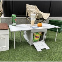 캠핑박스 피크닉 차박 폴딩 테이블, 아이스커버, 그레이