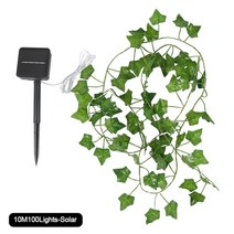 야외 전구 LED 콘서트 옥상 정원 텐트 경관 외부 등 바닥 감성 캠핑 레일 전기 작업 포토 테라스 20/50/100 태양 아이비 문자열 조명 인공 포도 나무 화환 요정 빛 파티, [03] 10M 100Lights-Solar