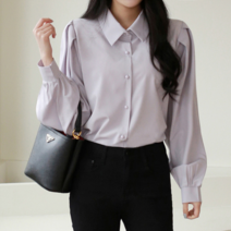올리비에스클로젯 올리비에스클로젯 베이직 퍼프 숄더 카라 블라우스_O2302BL017A