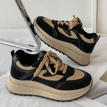 오리게 여성용 가죽 키높이 운동화 렁닝화