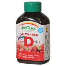 자미에슨 키즈 츄어블 비타민D 400IU 딸기맛 - 100정 x 1개