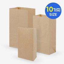나우스팩 크라프트 종이봉투 (1000장) - 10가지 사이즈, 크라프트 종이봉투 2호 1000장