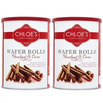 Chloes Hazelnut n Cocoa Wafer Rolls 클로이 헤이즐넛 앤 코코아 웨하스 웨이퍼 롤 400g 2팩, 2개