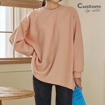 커스텀에이블 [커스텀에이블]사선단추 루즈핏 티셔츠_C2212TS283D