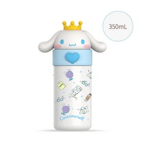산리오 텀블러 마이멜로디 시나모롤 쿠로미 귀여운 캐릭터 물병 350ml 비행기 빠른배송(4일), 화이트