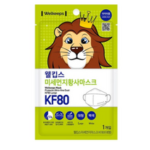 웰킵스 미세먼지황사마스크 대형 KF80, 1개, 10개, 백색