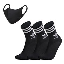 아디다스 MID CUT CRW SCK + 패션마스크, Black