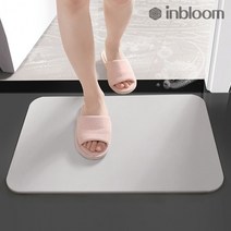 인블룸 항균 규조토 발매트 중형 30X40, 블루