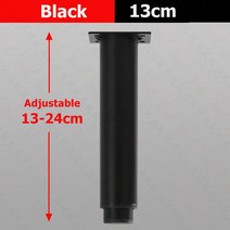 KAK블랙 가구 다리 높이 조절 가능 탄소강 테이블 피트 소파 침대 다리 교체 1000KG 튼튼한 하드웨어, Black 13-24cm