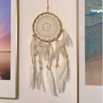 드림캐쳐 월행잉 로멘틱화이트드림캐쳐 드림캐쳐장식 드림캐쳐장식품 마크라메 캠핑드림캐쳐 인도네시아 핸드메이드