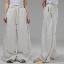 팬쇼 오버핏 프리미엄 특양면 사이드 스냅 와이드 벌룬 트레이닝 밴딩 팬츠