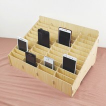 맑음충전소 핸드폰 보관함 36구 학교 학원 회사 세미나 교회 운동 스마트폰보관함, 네츄럴우드, 36