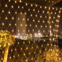 200구 투명선 LED 그물 지니전구점멸 웜색익일출고, 단품, 1개