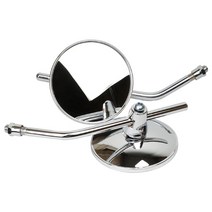 한미 하프 원형 오토바이 백미러 크롬 튜닝 거울, 8mm(변환어댑터추가)