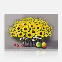 보석십자수 3D 해바라기 바구니 60x40cm 도안 큐빅 비즈 십자수