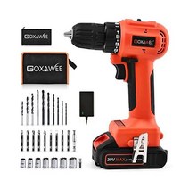20V 무선드릴 브러시리스모터 GOXAWEE 전기나사드라이버세트 33pcs세트 나이스툴백 고토크 2단 10mm자동척 가정개선 DIY프로젝트용, Black/ Orange GOXAWEE