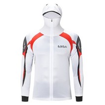 피싱 웨어 복장 겨울 낚시복 라폭파 옷 셔츠 긴팔 보호 통기성 후드 자켓 탑스 셔츠, XL, 하얀