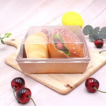 크라프트정사각샌드위치케이스100개 샌드위치포장용기, 없음, 크라프트 정사각 샌드위치케이스 100개
