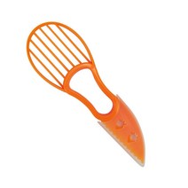 다기능 플라스틱 과일 및 야채 필러 아보카도 펄프 세퍼레이터 슬라이싱 기능 홈 주방 도구 색, 02 orange