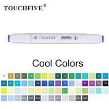음주 측정기 Touch five멋진 컬러 아트 마커 더블 헤드 알코올 기반 브러시 펜, 164