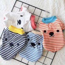 코코스튜디오 강아지옷 고양이 스트라이프 티셔츠, 코코 스트라이프 배색 티셔츠/오렌지